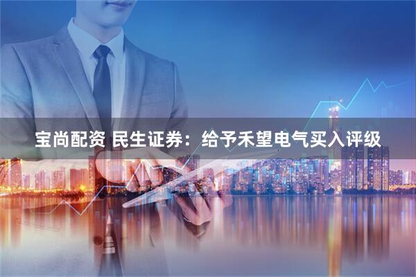 宝尚配资 民生证券:给予禾望电气买入评级